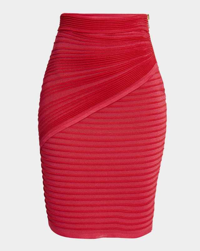 Ruched Knit Pencil Skirt